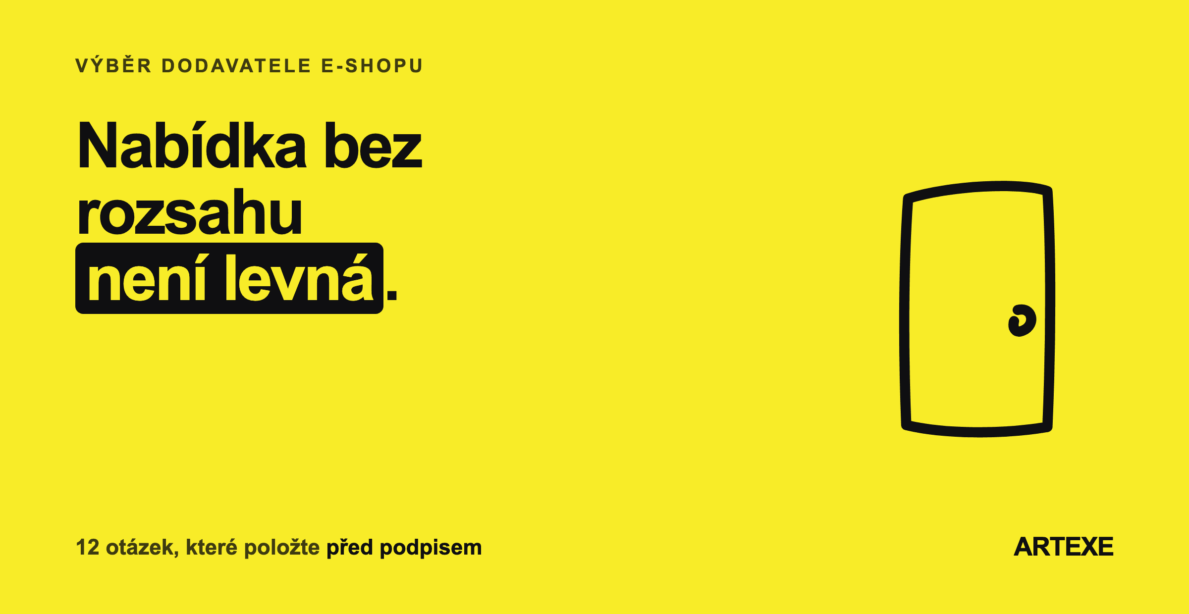 Dvanáct otázek pro dodavatele e-shopu rozdělených do čtyř skupin: rozsah a cena, lidé a proces, péče po spuštění a podmínky odchodu od dodavatele.