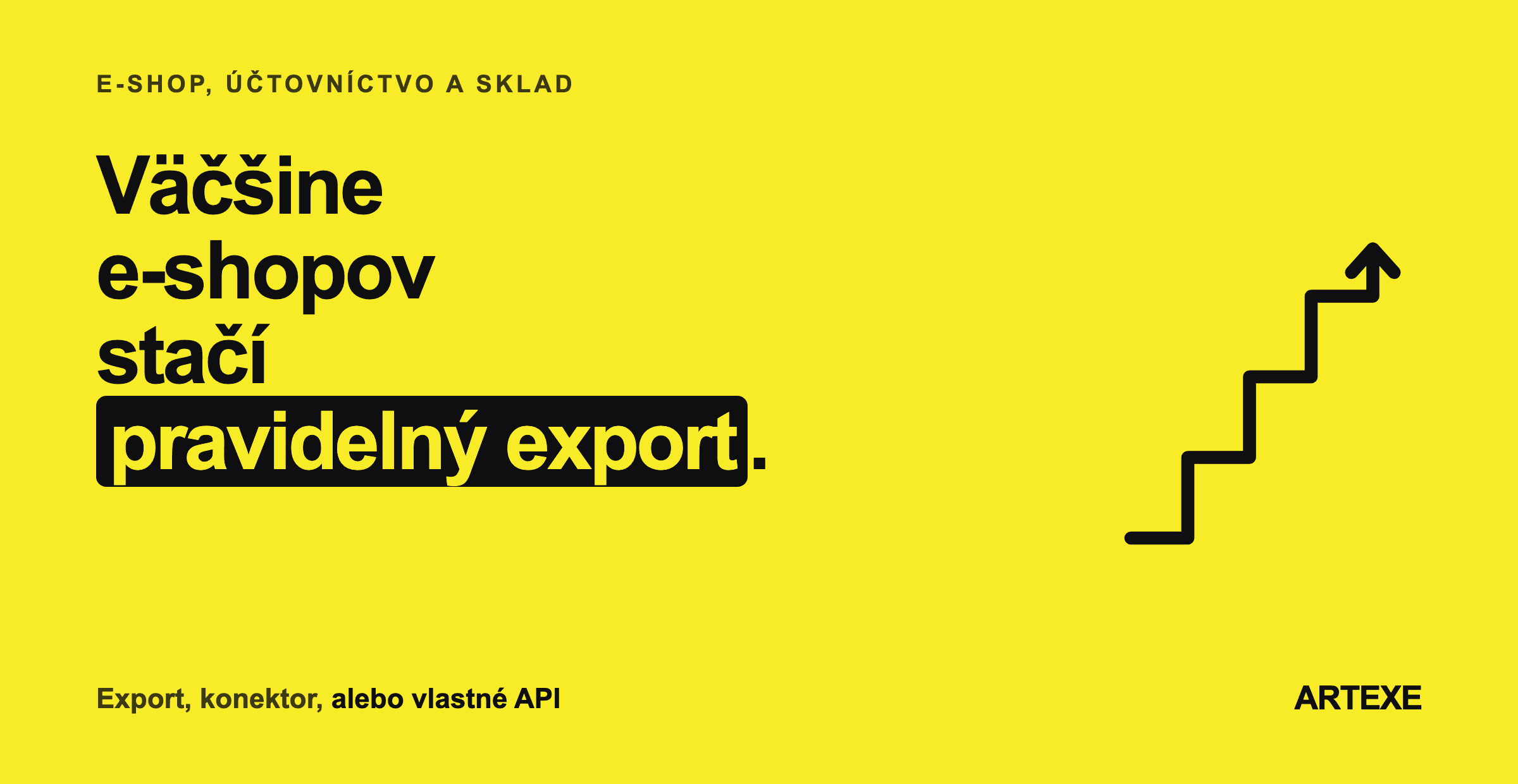 Tri úrovne prepojenia e-shopu s účtovníctvom vedľa seba: pravidelný export, ktorý používa drvivá väčšina klientov, hotový konektor s mesačným poplatkom a vlastné napojenie cez API aj s jeho limitmi.