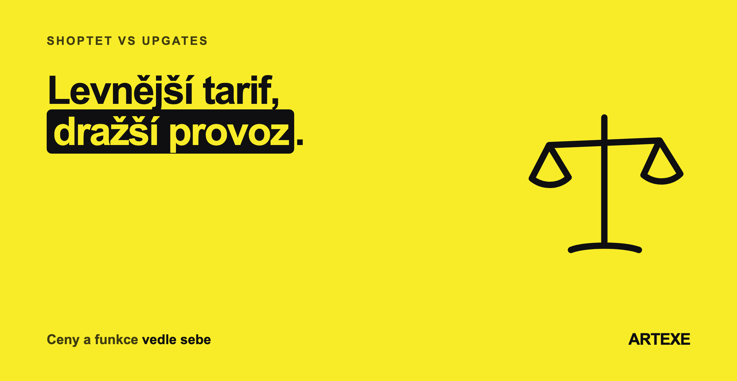 Náhledový obrázek: Levnější tarif, dražší provoz — srovnání Shoptetu a Upgates.